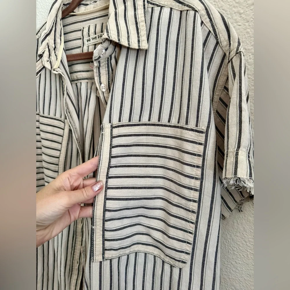 FREE PEOPLE We The Free Women's Christopher Linen Shirt XS NWOT - Picture 7 of 14